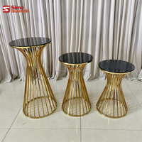 Socles cylindriques ronds en métal pour gâteaux de dessert, table pour décorations de mariage, événements, fournitures de fête