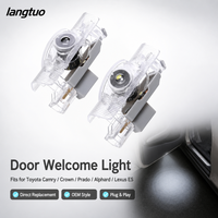 Lampe de bienvenue LED Plug and Play pour portière de voiture, éclairage de courtoisie avec logo fantôme pour Toyota Camry Crown Prado Alphard Lexus ES