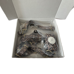 Nuevo arnés personalizable con hebilla ajustable y estampado de leopardo para mascotas, conjunto de arnés para perros, arnés para perros con correa y Collar - Product Image 2