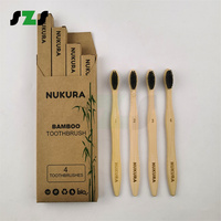 Cepillo de dientes de bambú orgánico biodegradable, ecológico, sin bpa, pequeño, con logotipo personalizado, venta al por mayor