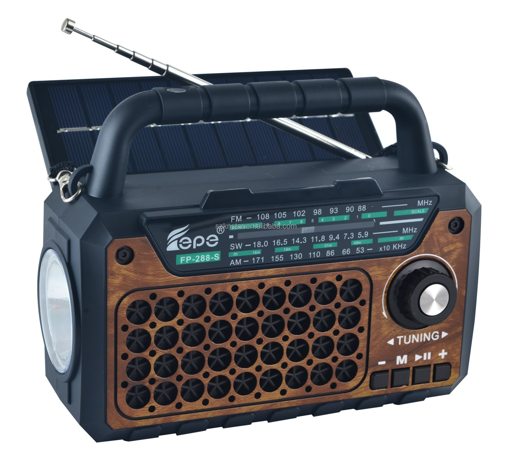 Vintage style solar radio am fm sw 3 band wind up solar radio with led torch FP-288-S