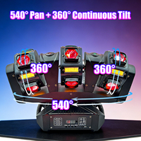 Projecteur LED mobile 120W à 3 têtes, RGBW 4-en-1, faisceau laser, stroboscope rotatif DMX512 IP20 540° Pan/Tilt 3200-7800K pour scène, direct usine