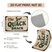 Letrero Metálico Vintage Quack Shack para Gallinero y Corral de Patos, Decoración para Patio de Granja