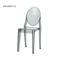 Haute qualité élégance en plein air fête événements mariages Transparent Pc cristal clair fantôme chaise pour manger