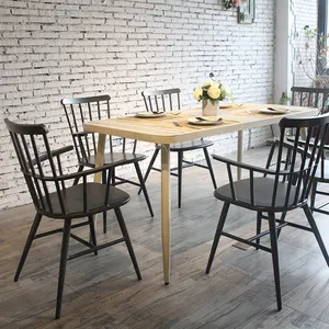 Barato personalizado proveedor de muebles de restaurante Vintage Metal de aluminio Industrial comedor Cafe mesas y sillas