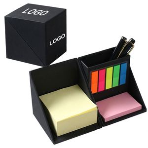 Juego de Bloc de Notas Adhesivas en Forma de Cubo y Portaplumas con Diseño Personalizado 2025, con Logotipo Personalizado y Caja de Color Personalizada - Product Image 1