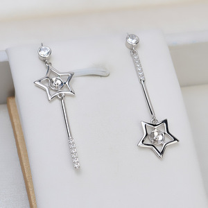 Pendientes de Plata de Ley S925 Han Chao, 5-6 Pendientes con Forma de Corazón con Perla, Accesorios para Hacer Joyas, Pendientes Sencillos 1081 - Product Image 4