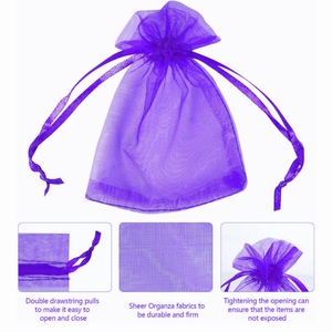 Bolsa de Organza para Regalo con Cordón, Tamaño Personalizado, Bolsa de Organza Colorida para Joyería, Bolsa de Embalaje Personalizada Reciclable - Product Image 1