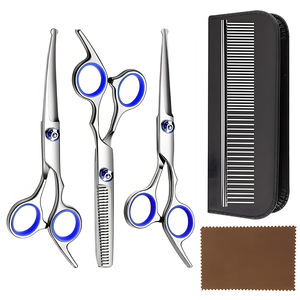 Pet Grooming Scissors Set Stainless Steel Professional Dog Hair Cutting Tools For Teddy Dogs With Comb And Cleaning Cloth - Product Image 1