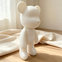 Figurine d'ours en vinyle blanc, sculpture animale de dessin animé, peinte à la main, moule artisanal DIY, décoration de la maison, cadeau