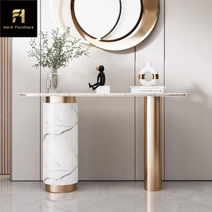 <span class=keywords><strong>Mesa</strong></span> de entrada de lujo moderna de <span class=keywords><strong>alta</strong></span> calidad personalizada elegante <span class=keywords><strong>mesa</strong></span> de consola de diseño blanco y dorado estilo Simple - Product Image 2