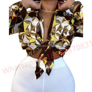 Kemeja blus sutra desainer lengan panjang wanita, atasan blus bercetak elegan Musim Semi dan Gugur - Product Image 3