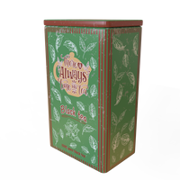 Pot de rangement en porcelaine à motif rétro vert, récipient carré en céramique pour thé noir et aliments secs, organisateur de cuisine