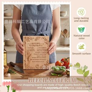 <b>Wooden</b> Book Shaped Cutting Board With Storage Rack Base Multi Purpose Kitchen Chopping <b>Block</b> For Fruits And Vegetables - Product Image 3