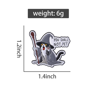 Anda tidak akan hewan peliharaan Enamel Pin penyihir kucing bros lucu sihir kutipan kerah lencana hadiah perhiasan untuk teman dan penggemar - Product Image 6
