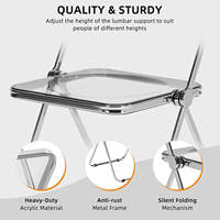 Chaises de salle à manger pliantes en acrylique modernes, portables, réglables en hauteur, populaires et bon marché pour appartement et mobilier de maison - Vente en gros