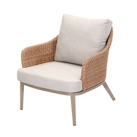 de 4 canapés en rotin brun moderne en osier pour patio en aluminium causeuse de conversation meubles de jardin extérieur