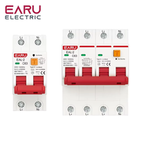 Disjoncteur différentiel électronique (RCBO/RCCB) 2P 4P 400V Type C, capacité de coupure 6kA, usage industriel, en plastique EAL-2-A