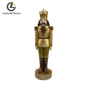 Grande Figurine grandeur nature, décorations de noël Antiques, <span class=keywords><strong>casse</strong></span>-<span class=keywords><strong>noisette</strong></span> doré, soldat, artisanat en résine - Product Image 2
