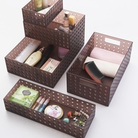 Boîte de rangement de bureau en plastique creuse et respirante avec poignée, plusieurs tailles, pour télécommandes et fournitures de bureau