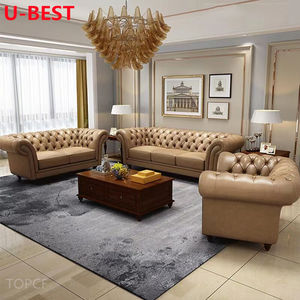 U-BEST Canapé 3 places en cuir rétro, canapé d'appartement, canapé, divan, canapé, meubles de salon de maison, meubles de salon - Product Image 3