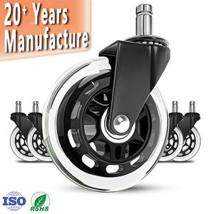 Ersatz-Bürostuhlrollen im Rollerblade-Stil aus Gummi/<span class=keywords><strong>PU</strong></span>, Transparente Schreibtischstuhlrollen zum Großhandelspreis - Product Image 1