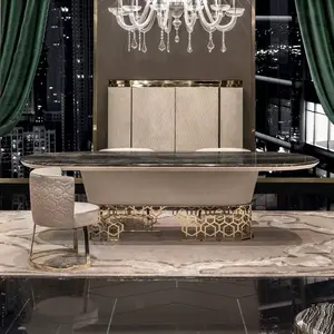 Tavolo da pranzo di lusso per mobili da pranzo moderno con sedia da 6 pezzi