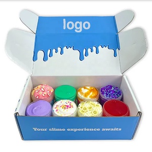 Scatola di vetro pieghevole in cartone ondulato Set di melma di cristallo giocattolo divertente per bambini scatola di imballaggio personalizzata - Product Image 6