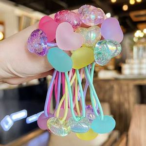 Personalizzato coreano semplice dolce 2 pz/set elastici per capelli per bambini opachi cuore rosa perline di plastica per bambini cravatte per capelli <span class=keywords><strong>accessori</strong></span> per capelli - Product Image 1