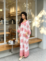 Robe longue élégante pour femme, imprimé floral rouge, col montant, boutonnée, style chemise, décontractée d'été, grande taille