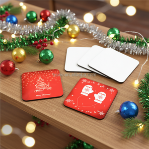 CARB P2/REACH Square 90mm Sublimation MDF Coaster Gloss White <strong>Cork</strong> Back for Grad 2026 - 14Y Factory Wholesale - Product Image 3
