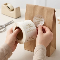 Autocollant d'emballage circulaire personnalisé pour logo de boulangerie, impression sur papier couché auto-adhésif, étiquette ronde pour sceller les aliments, rouleau d'autocollants