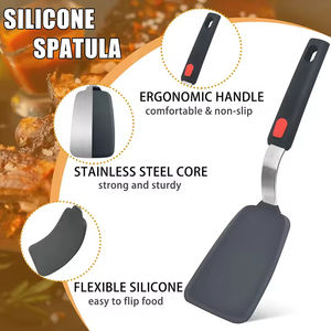 Ustensiles de cuisine en silicone de qualité alimentaire, spatules en silicone, spatule en silicone flexible pour pizza, filet de poisson frit, steak, crêpe, œuf - Product Image 5