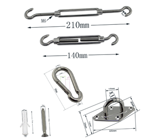 Accessoires personnalisés en acier inoxydable Mousqueton à ressort Turnbuckle Eye Pad Sun Shade Sail Kits de <span class=keywords><strong>fixation</strong></span> - Product Image 3
