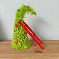 Neuer Trend Hochwertiger Mini Biegbarer Weihnachtsbaum LED-Licht Plüsch Tischdekoration Batteriebetrieben Umweltfreundlich für Zuhause