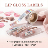 Étiquettes de flacons de vernis à ongles résistantes aux produits chimiques |   Autocollants en vinyle holographique personnalisés pour vernis gel et poudre acrylique