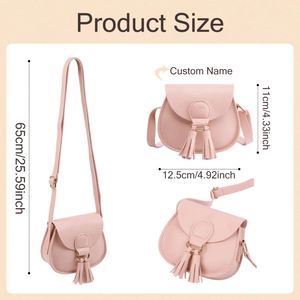 Custom Name Crossbody <b>Bag</b> With Tassel, Personalized Girls First Purse, Cute <b>Mini</b> Handbag, Small Leather <b>Bags</b>, Birthday <b>Gift</b> - Product Image 6
