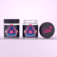 Bocaux en verre résistants aux enfants de 1 oz, 2 oz, 3 oz, 4 oz avec étiquette autocollante, hermétiques et anti-odeurs, avec couvercles CR pour le stockage d'aliments et de bonbons