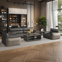 Ensemble de canapés de bureau en cuir de style européen au design nordique moderne pour les bureaux et la réception commerciale