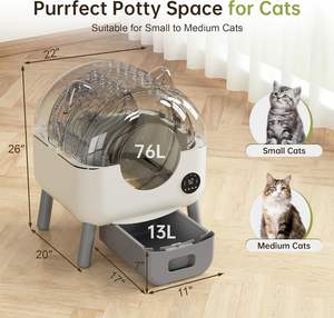 Bac à litière automatique autonettoyant grande capacité pour plusieurs chats, contrôlé par application, silencieux et sans odeur, avec capteurs de sécurité intelligents - Product Image 3