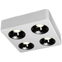Plafonnier LED Dimmable Carré Noir Moderne de Luxe 220V pour Maison, Spot COB à Montage en Surface