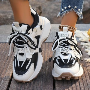 Zapatos Deportivos de Moda Estilo Universitario Europeo Americano Primavera Otoño 2024, Zapatos Torre con Suela Gruesa, Transpirables y de Suela Suave - Product Image 1