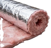 Isolation en fibre de verre rose fine, laine de verre douce en coton, isolation pour plafond
