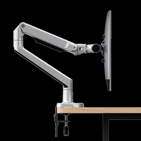 Support de bureau VESA pneumatique argenté pour bras de moniteur ergonomique de 32 "avec support de charge élevée Conception articulée