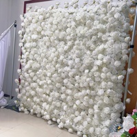 RHD Rosy Flower 3D Rose Hydrangeas Flower Wall Roll up 8ftx8ft Dinding Bunga untuk Dekorasi Pernikahan
