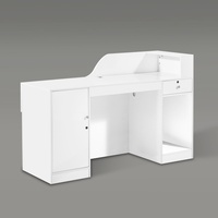 Comptoir de réception multifonctionnel moderne en bois, compact et peu encombrant, idéal pour les petites entreprises, salons de beauté et hôtels