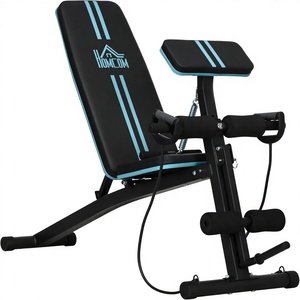 Banco de Gimnasio Plegable <span class=keywords><strong>HOMCOM</strong></span> con Marco de Acero Aleado y Plástico, 7 Niveles Ajustables, Banda de Resistencia, Banco Abdominal Multifuncional - Product Image 1