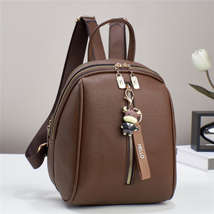 Sac à dos décontracté pour femme, nouveau style, en PU, tendance automne-hiver, sac de voyage scolaire grande capacité avec fermeture éclair, sac de shopping - Product Image 4