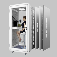 Cabina di Registrazione Mobile Modulare Moderna con Telaio in Acciaio, Insonorizzazione 40dB, Altezza Regolabile per Casa, Ufficio, Scuola