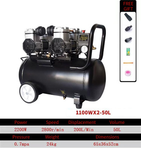 Compresor de Aire Eléctrico Sin Aceite de <span class=keywords><strong>220V</strong></span>, Silencioso, de Pistón, Industrial, Portátil, con <span class=keywords><strong>Pistola</strong></span> de Pulverización, Cuchilla de Aire, Alimentación CA, Incluye Motor y Bomba - Product Image 4